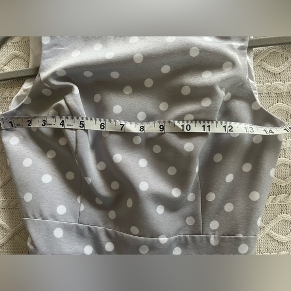 NWT White House Black Market Elegant Gray Polka Dot Dress size 00 - Picture 9 of 15